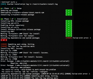 Ошибка NOTICE: error processing package в CentOS 7