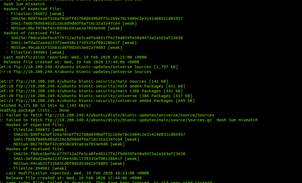 YUM Hash Sum Mismatch Error in Ubuntu 18.04: Troubleshooting Guide
