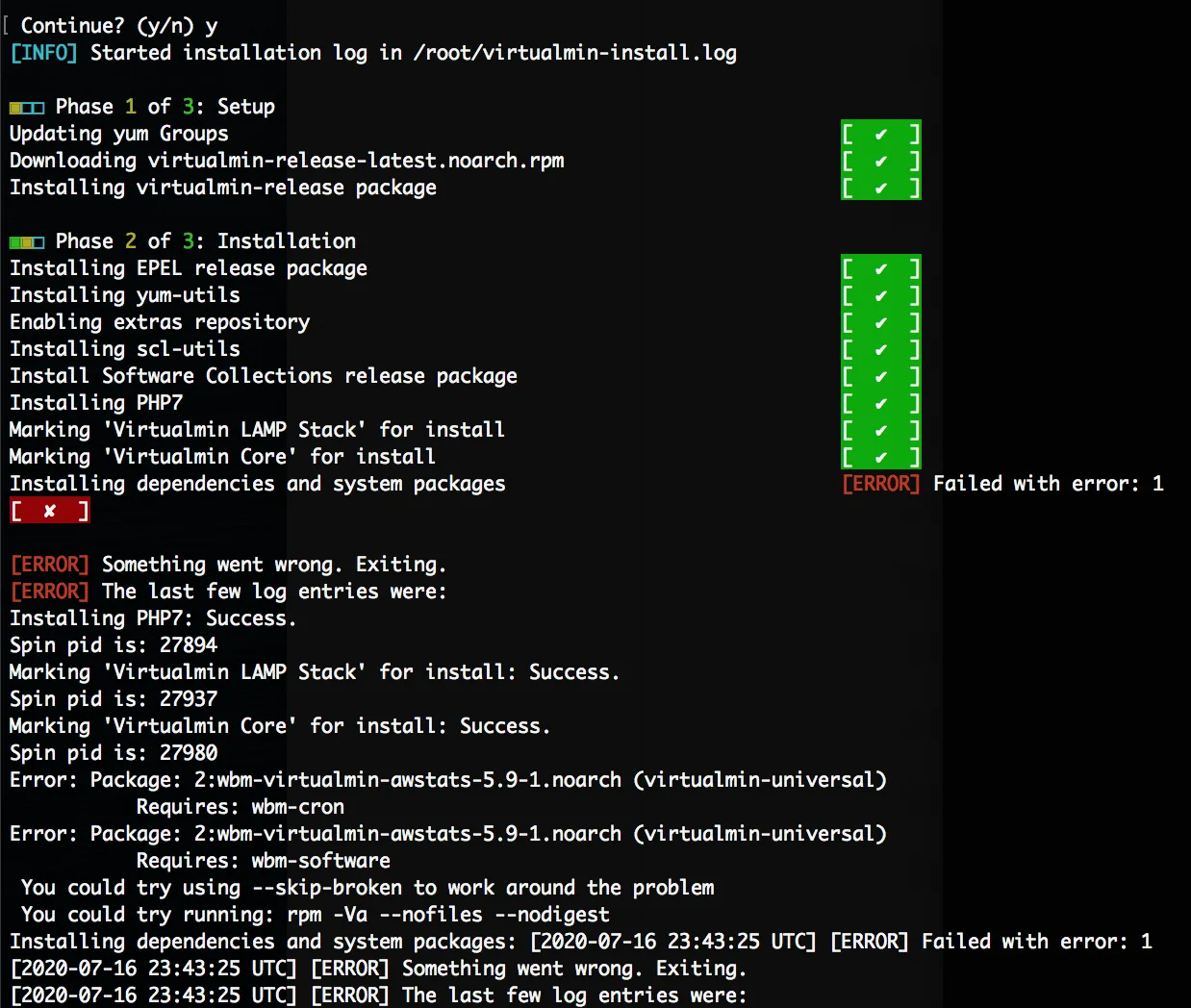 CentOS 7: Fixing the "NOTICE: Error Processing Package" Problem