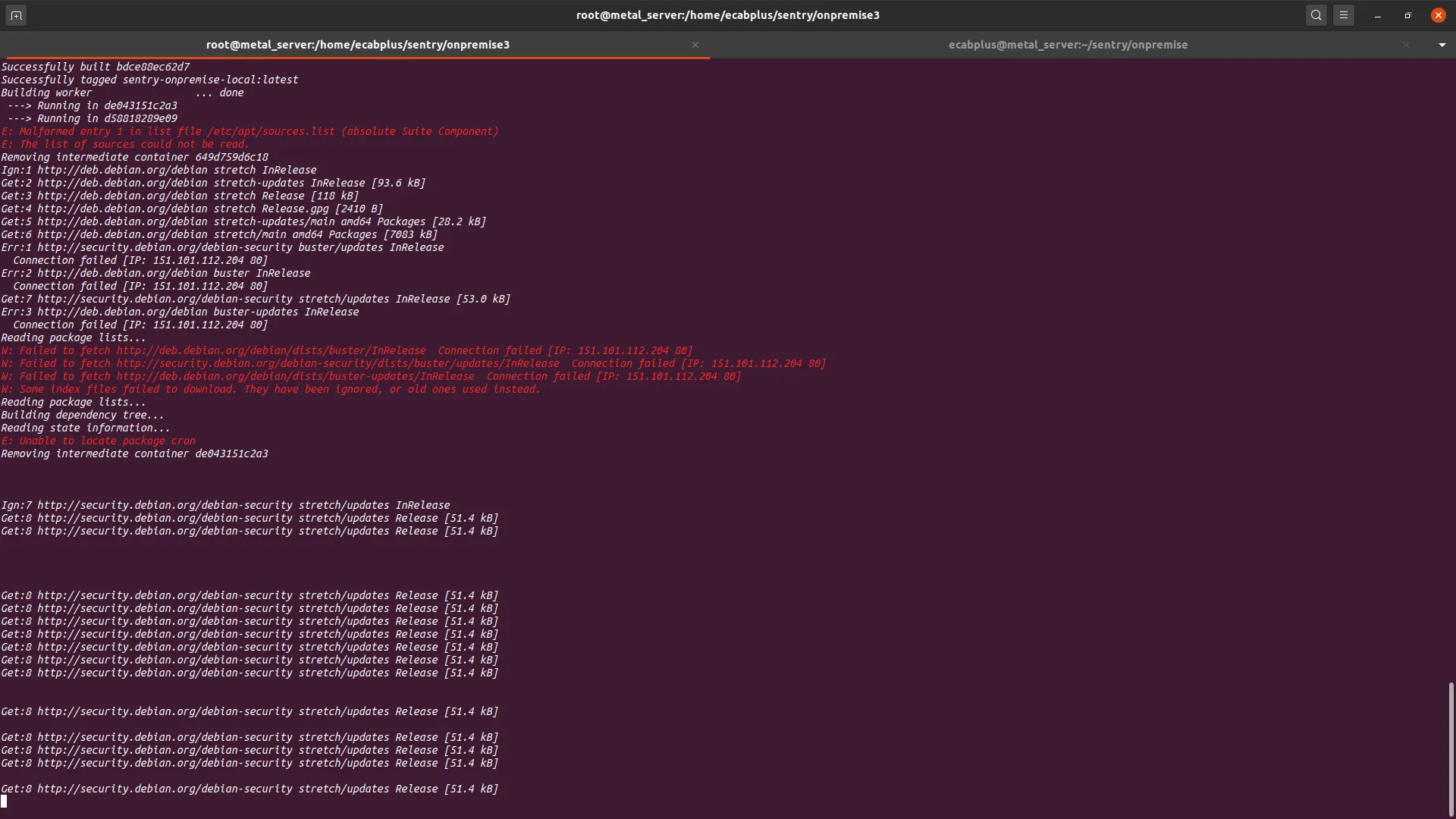 Ошибка Error: Failed to fetch http:// в Debian 10