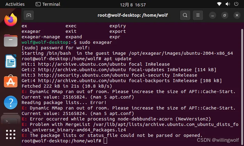 Ubuntu 16.04: Fixing the "E: Dynamic MMap ran out of room" Error