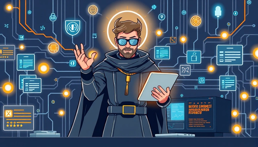 A network administrator, like a digital wizard, surrounded by glowing network tools and data streams, symbolizing mastery over complex network infrastructure.