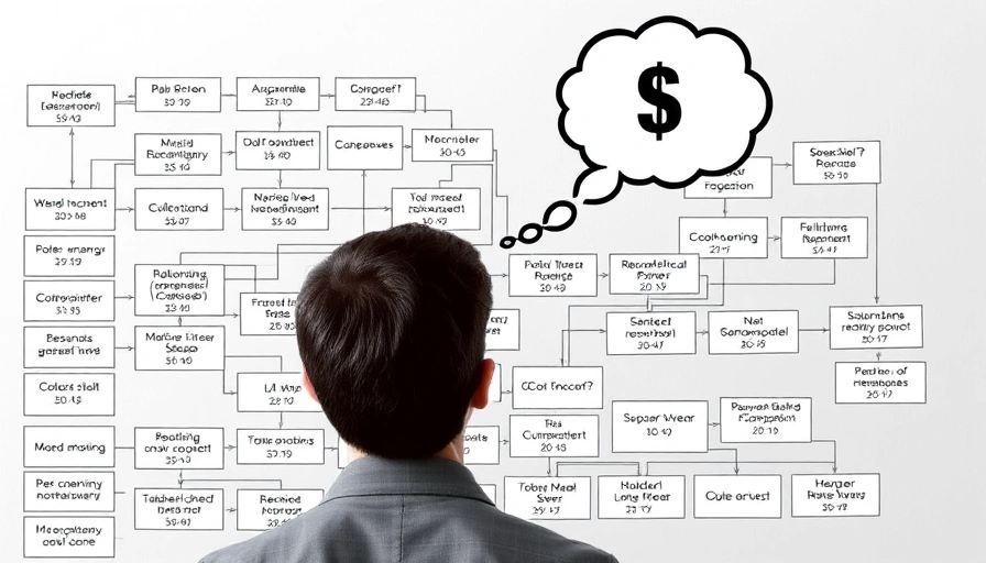 A person contemplating a complex decision tree for VPS sizes, with a thought bubble indicating cost concerns.