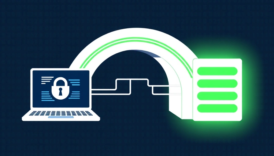 A secure digital tunnel connecting a laptop to a server rack, symbolizing OpenVPN's role in creating secure, encrypted connections.