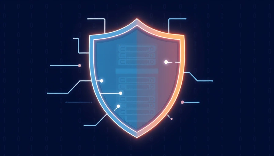 A digital shield protecting a server rack, symbolizing robust security for Linux servers.