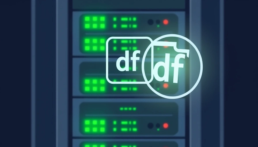 A server rack with green lights and a 'df' command icon, representing VDS disk space monitoring.