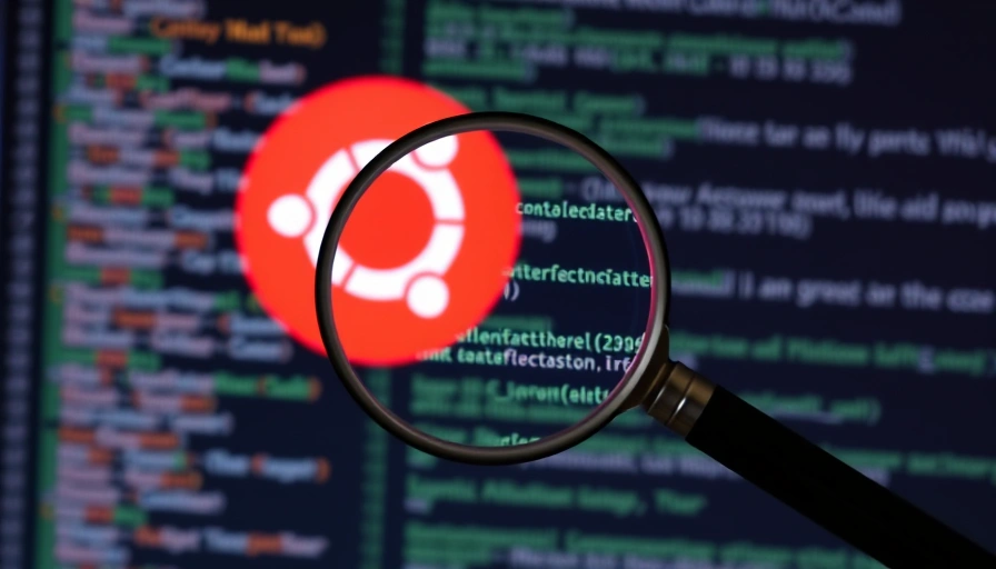 A magnifying glass examining error messages on a screen, symbolizing troubleshooting a 'NOTICE: error processing package' in Ubuntu.