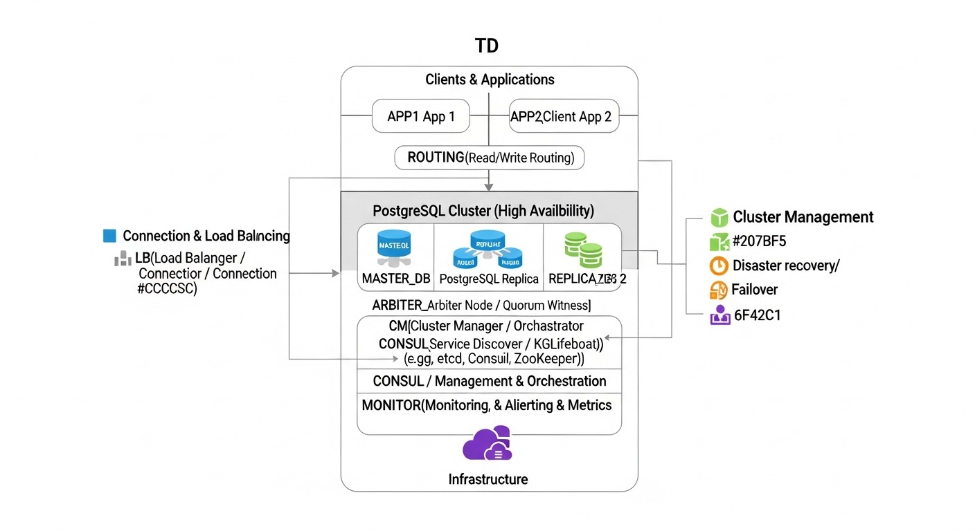 Diagram: Tools and Resources for Managing an HA PostgreSQL Cluster