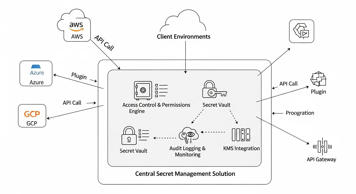 Diagram: Key Criteria and Factors for Choosing a Secret Management Solution
