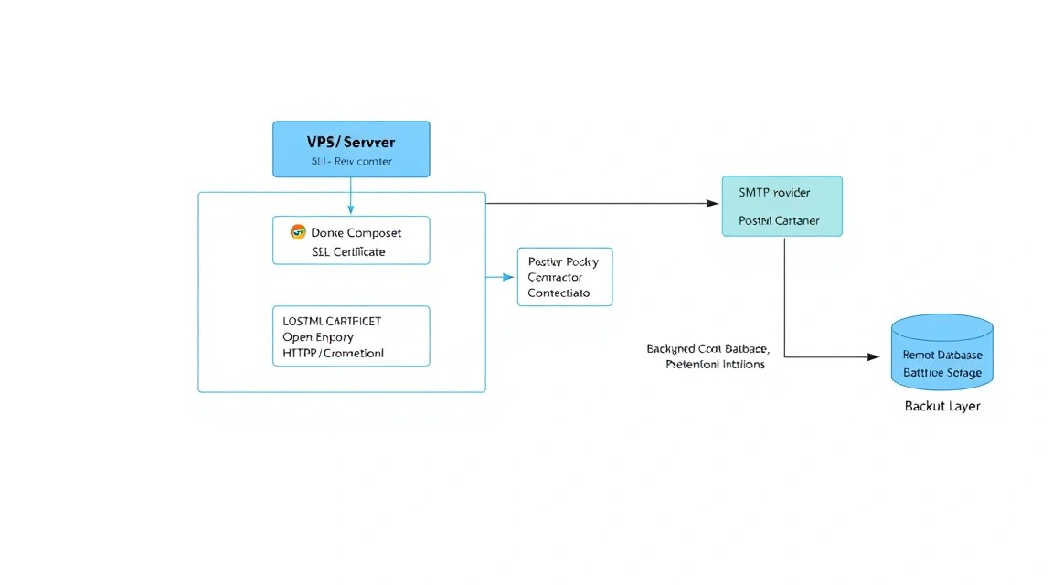 Схема: Конфигурация OpenProject, SSL и SMTP