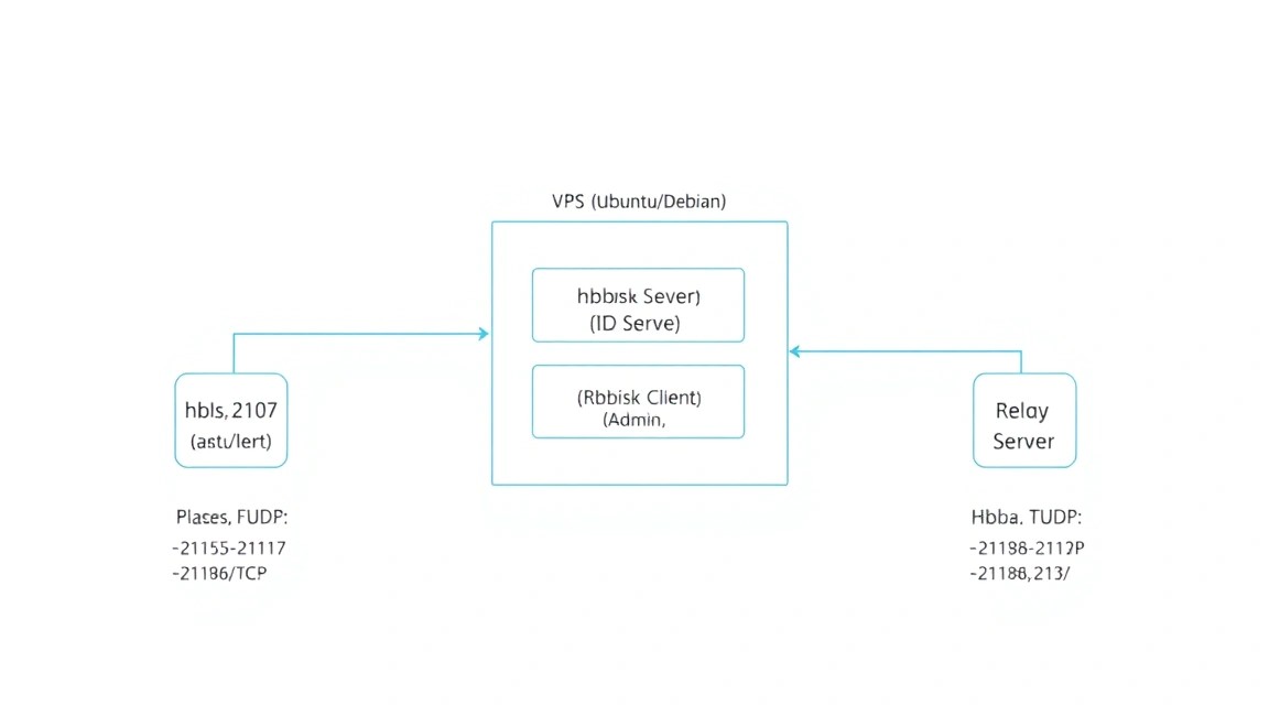Diagram: 5. Step-by-step installation of the RustDesk server (hbbs and hbbr)