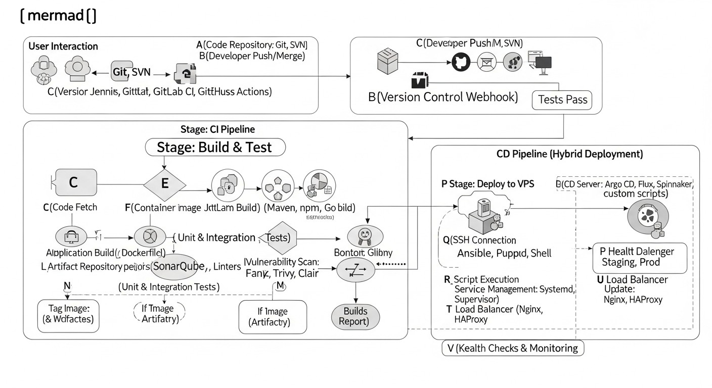 Diagram: Case Studies and Examples of Hybrid CI/CD Implementation