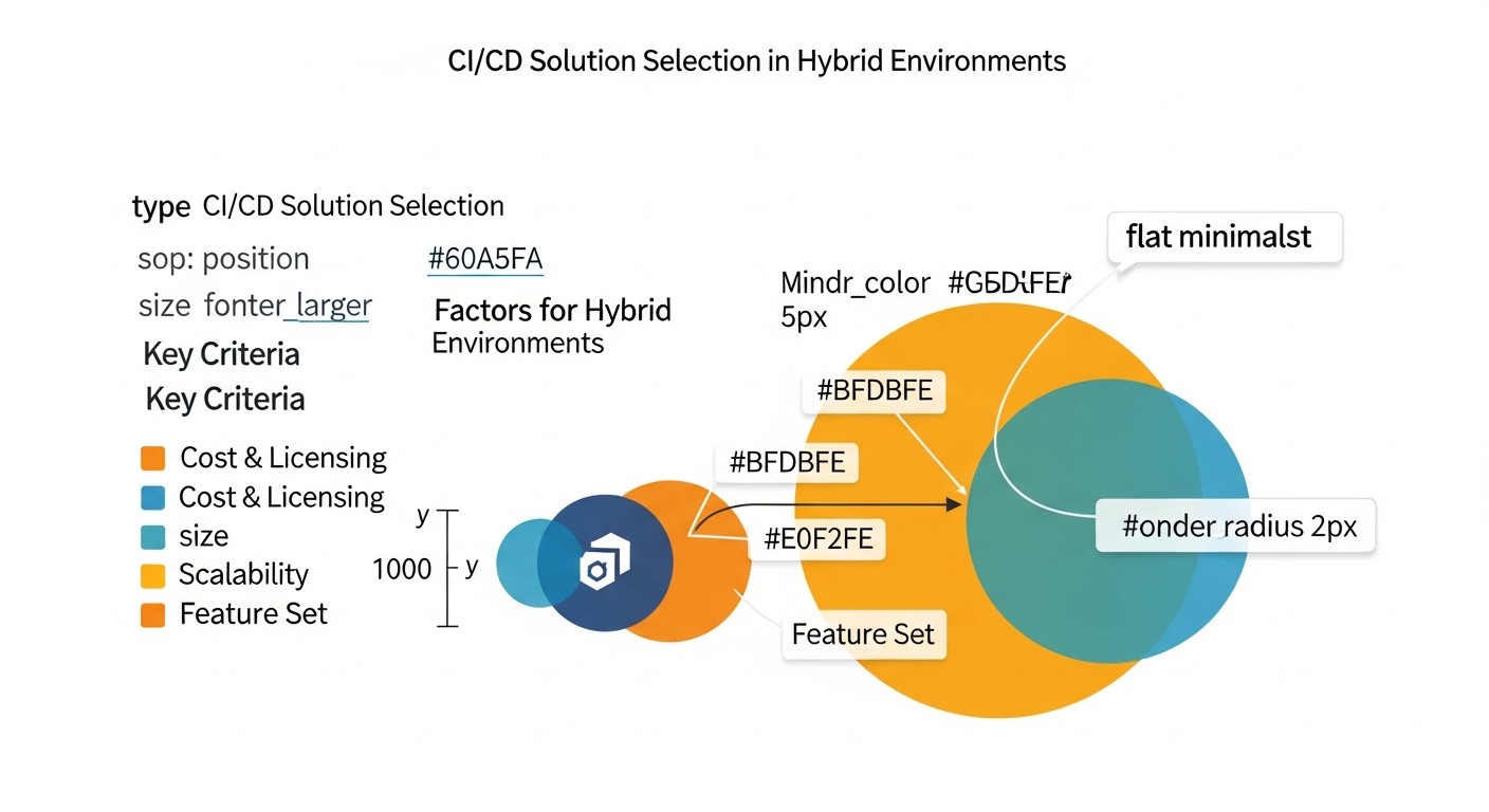 Diagram: Key Criteria and Factors for Choosing CI/CD in Hybrid Environments