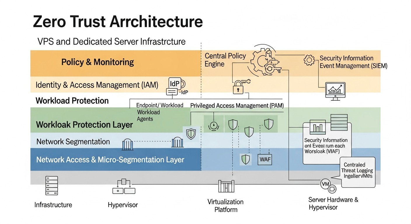 Diagram: Comparative Table of Zero Trust Approaches on VPS/Dedicated Servers